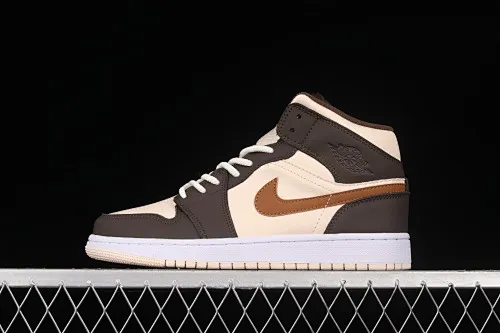 All categories Air Jordan Jordan series basketball shoes Air Jordan 1 Mid Z version Air Jordan 1 Mid AJ1 Joe 1 meter brown mid-top retro basketball shoes DO6699-200